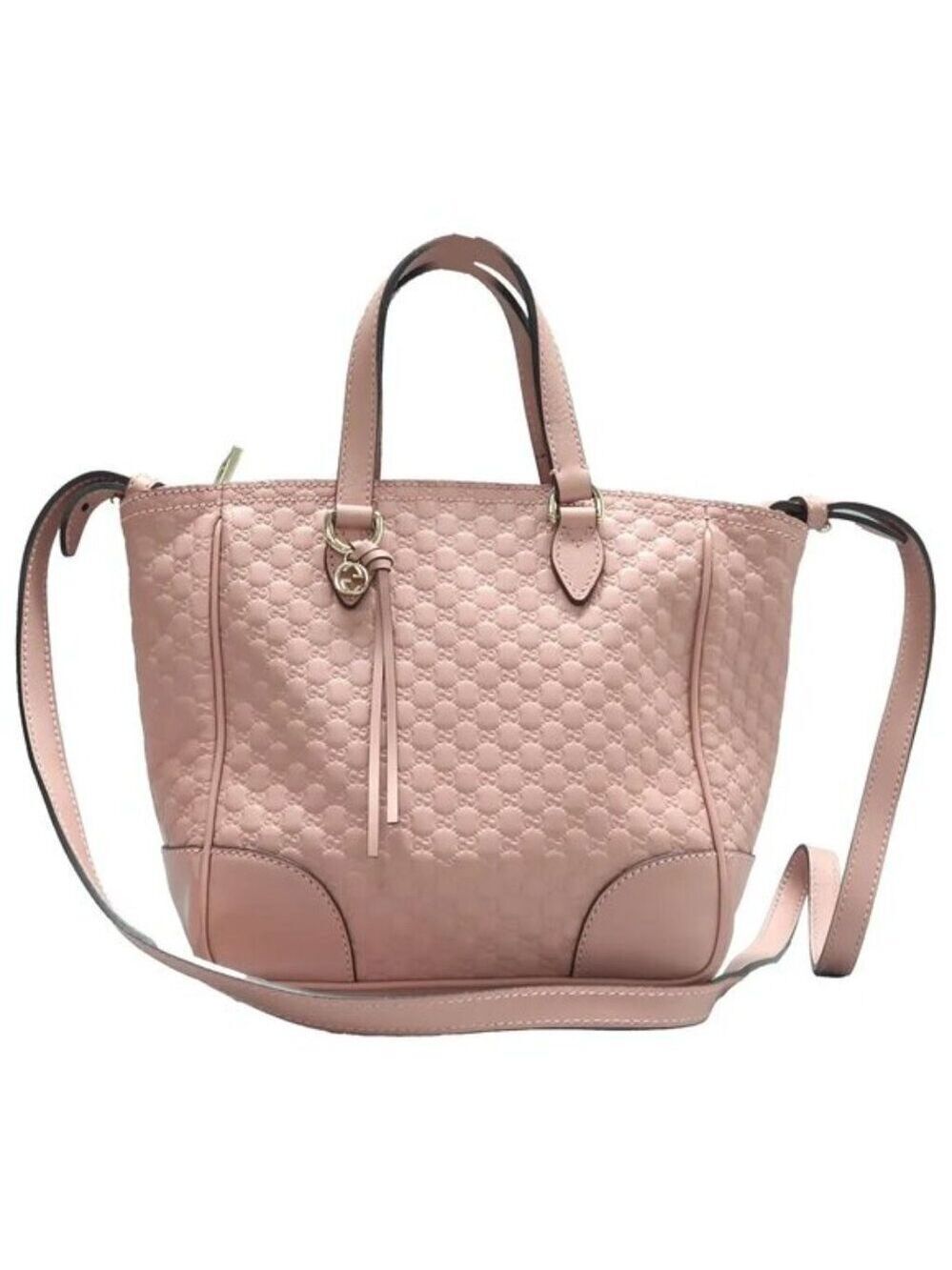 Authentic Gucci Bree Guccissima Leather Tote Bag Pink Crossbody Luxury Handbag